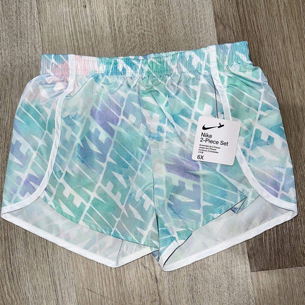 Nike Teal and White Dri-FIT Shorts